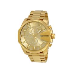 Diesel Mega Chief Mens Chronograph Watch Dz4360 Gold - Warranty - Free Delivery