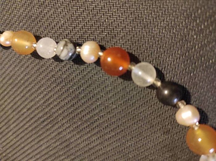 Semiprecious stones and sterling silver necklace