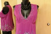 Women's Top Fushia Sequined Evening Wear