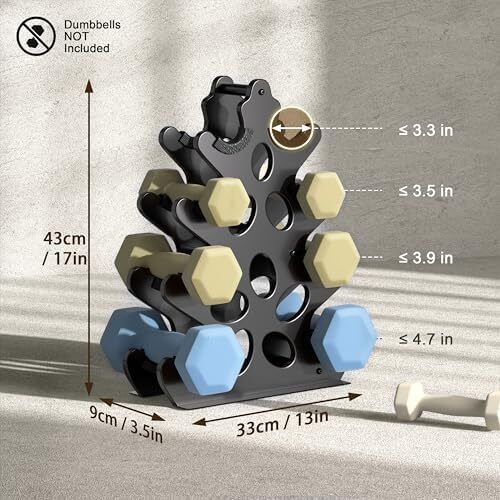 Dumbbell Rack Metal Weight Stand Holder Heavy Duty Dumbbell Storage Weight Tree (No Dumbbells, Rack Only)