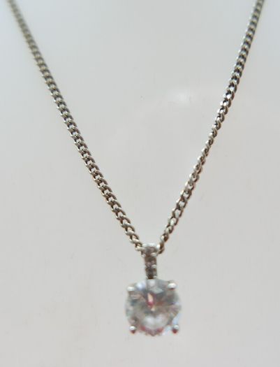 Vintage 925 Sterling Silver Pendant Necklace length 18" - 5,2g