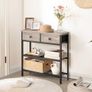 Console Table, Slim Console Table with 2 Drawers, Hallway Table with Storage, Side Table, Slim Sofa Table for Small Spaces, Living Room, Entryway, Kitchen, Greige and Black Image 6