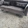 Grey Velvet Couch Image 2