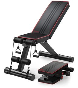 300KG Stable Strength Training Bench, Fast Folding Bench Utility Incline/Decline Gym Bench for Home Full Body Workout