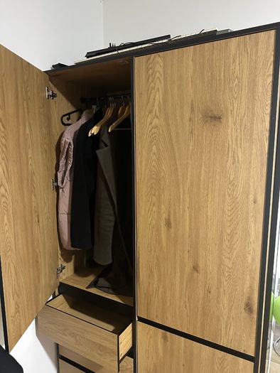 Brown Wardrobe with Mirror