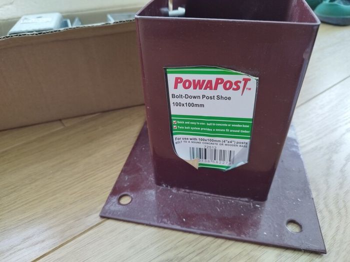 powapost bolt down post shoe, wall brackets lot