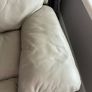 3 + 1 seater taupe grey leather sofa. Image 6