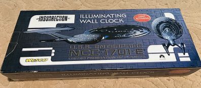 Star Trek Insurrection USS Enterprise NCC-1701-E Illuminating Wall Clock, Wesco 1998, Boxed