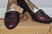 BNWT in original box KYLIE CRAZY Slip-on Burgandy Shoes - size UK 4 /EU 37