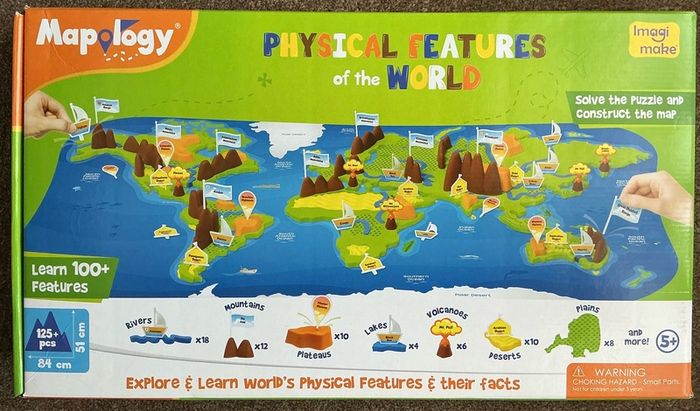 Imagimake Mapology Physical Features of World - 3D World Puzzle & Jigsaw for Kids