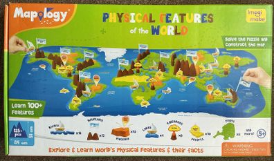 Imagimake Mapology Physical Features of World - 3D World Puzzle & Jigsaw for Kids