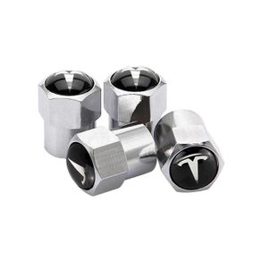 4pcs Car Tire Valve Caps Caps Stems Dust Cover Tesla Model X Model 3 S