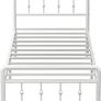Single Bed Frame 3ft with Headboard and Footboard, Single Metal Bed Frame 46 cm High with Steel Slats Support, Noise Free, Easy Assembly, White Image 7