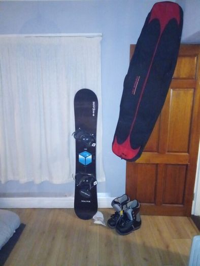 Shoes and Snowboard