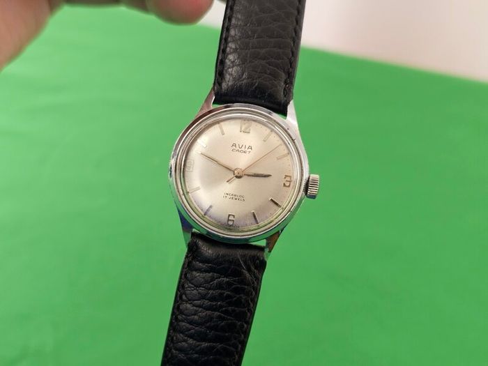 Vintage Swiss Made Avia Cadet Mechanical Wind up Swiss Watch 1960s