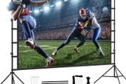 FREE EXPRESS SHIPPING Projector Screen and Stand, Projector Screen 100 Inch 4k HD, Outdoor Projector Screen 16 9 Wrinkle Free Design for Backyard Movie Night And (Easy to Clean 160 Degree Viewing Angle A Carry Bag)