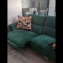 Green velvet recliner sofa Image 3