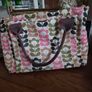 Orla Kiely Pink Green Tan Ivory Floral Stem Oilcloth Crossbody Bag Image 4
