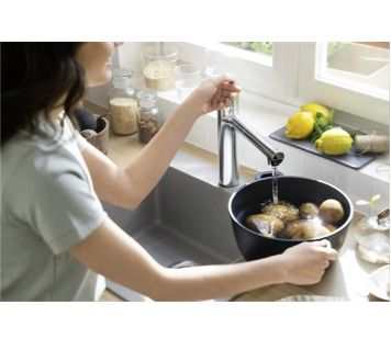 Hansgrohe Zesis M33 Single lever pull out kitchen mixer 150, pull-out spray, 2jet