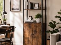 main image for ad Bookcase Standing Shelf with Doors, Metal Frame,