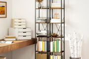2 Pack 6 Tier Bookshelf, Steel Frame