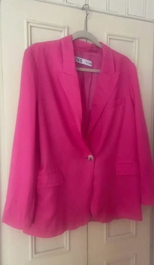 Fab Zara Cerise Pink Blazer & Trousers  Both Size Large UK 12