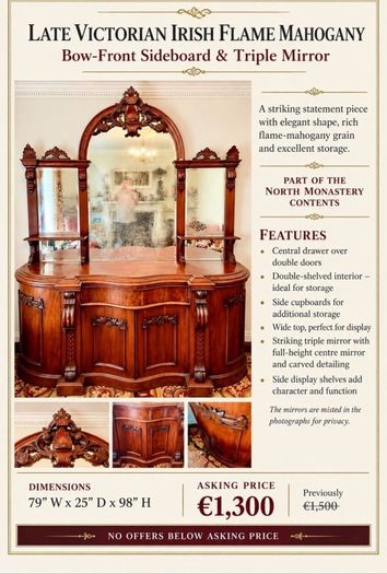 Late victorian irish flame mahogany
