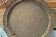Vintage Hand Engraved Brass Tray Bird &amp; Floral Motif Ottoman Style
