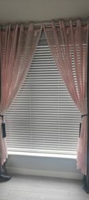 Set of 4 Pink Sheer Voile Curtains