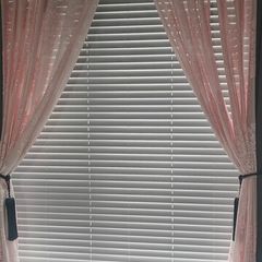 Set of 4 Pink Sheer Voile Curtains