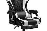 Computer Chair Office Chair Desk Swivel Chair Adjustable Reclining Footrest Cushion White New