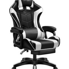 Computer Chair Office Chair Desk Swivel Chair Adjustable Reclining Footrest Cushion White New