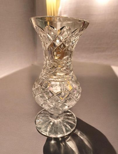 Large Waterford Crystal Glandore Vintage Waterford Crystal Lismore Footed Thistle Vase