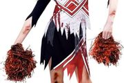 Childs Zombie Cheerleader Fancy Dress Halloween Costume High School Girls Kids Outfit (FREE SHIPPING)