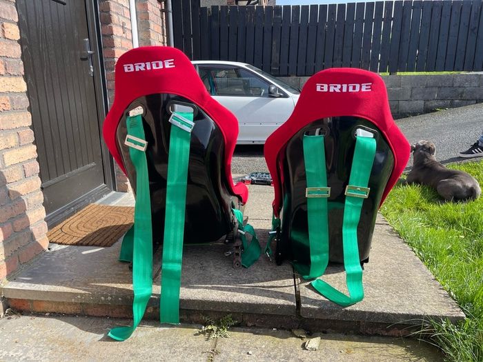 Bride bucket seats and takata harnesses