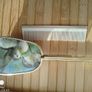 Vintage Gold Tone Hairbrush  Comb Set Painted Bird Design Image 6
