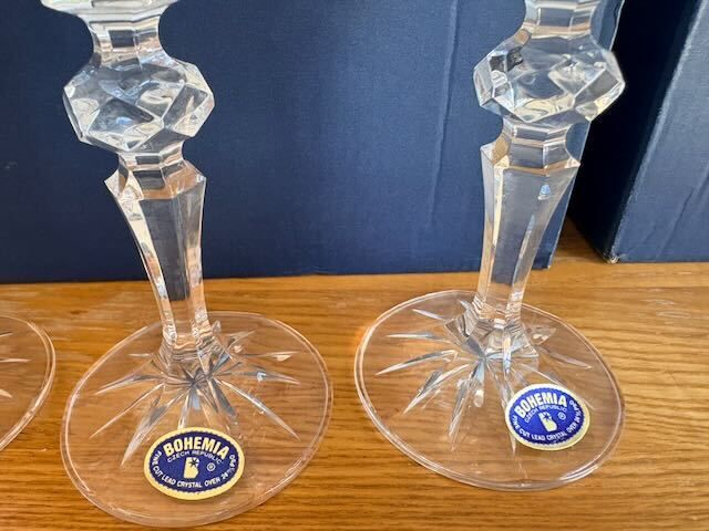 Bohemia Czech Cut Crystal 12 Wine Glasses