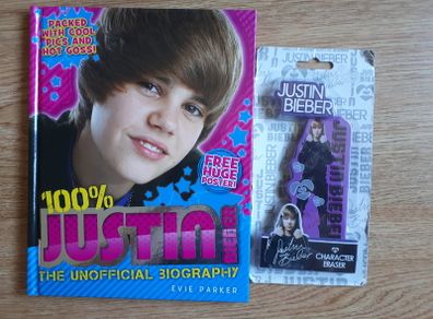 Justin Bieber Biography Book/ Eraser