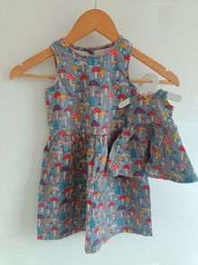 Cath Kidston Mushroom Print Girl's Dress + Matching Doll's Dress