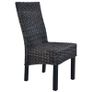 Dining Chairs 6 pcs Black Kubu Rattan and Mango Wood Image 5