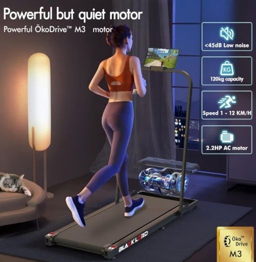 Portable Walking Pad, 3-in-1 Compact Foldable Under Desk Treadmills for Home, LED Display, Remote Control, Electric Running Machine, 120KG Loads, Max. 9 or 12km/h, for Walking Jogging