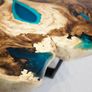 Round live edge coffee table glowing in the dark Image 4