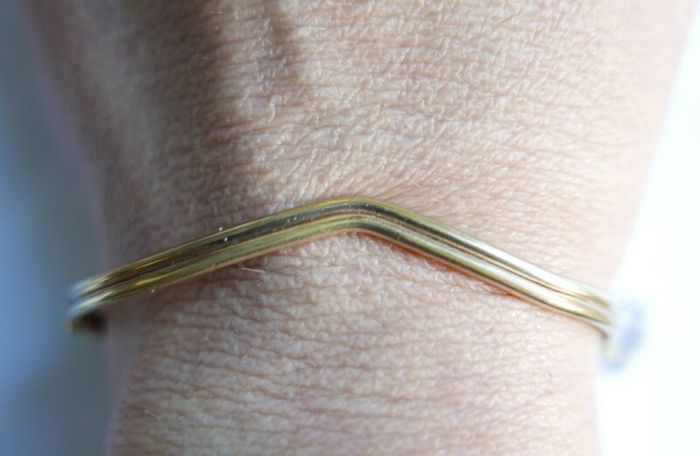 Vintage  14k Yellow Gold Plated  Bangle Bracelet