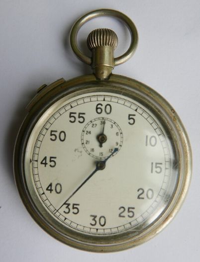 Military Pocket Watch Stopwatch Timer Antique CUPREL Dennison Watch Case (works well)