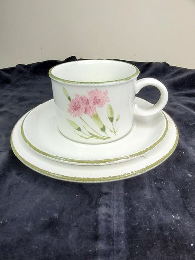 Set of 4 Midwinter Stonehenge Wild Oats Trio Tea Cup Saucer Plate Sets Vintage
