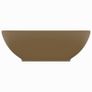 Luxury Basin Oval-shaped Matt Cream 40x33 cm Ceramic Image 3