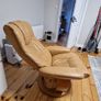 Tan Leather Reclining Chair. Image 4