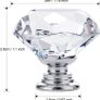BNIB 4 Pack 30mm Crystal Glass Cabinet Door Knobs Cupboard Image 2