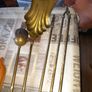 Beautiful Old Large Brass Fire Irons Shovel, Poker, Tongs, and a Brush, Postage Available or Collection on all my items Image 3