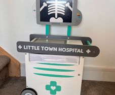 Little Town Wooden Hospital Cart